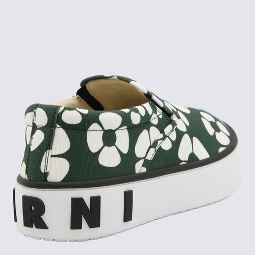 And White Canvas Slip On Sneakers - Marni - Modalova