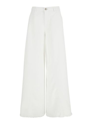 Five Pocket Wide Leg Jeans In Cotton Woman - Federica Tosi - Modalova