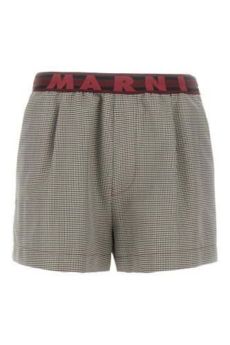 Marni Embroidered Wool Blend Shorts - Marni - Modalova