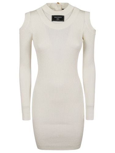 Ls Db Col Shoulder Cut Knit Dress - Balmain - Modalova