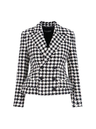 Double-breasted Houndstooth Jacket - Dolce & Gabbana - Modalova