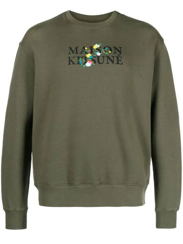 Olive Green Cotton Sweatshirt - Maison Kitsuné - Modalova