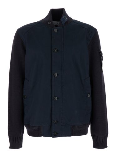 Jacket With Logo Patch And Buttons In Cotton Man - Stone Island - Modalova