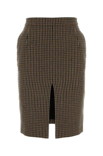 Embroidered Wool Blend Skirt - Saint Laurent - Modalova