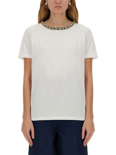 T-shirt With Embroidered Collar - Nina Ricci - Modalova