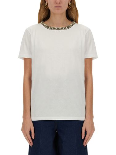 T-shirt With Embroidered Collar - Nina Ricci - Modalova