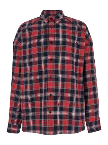 Juun. J Oversized Shirt With Check Motif In Cotton Man - Juun.J - Modalova