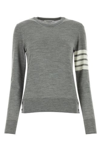 Melange Grey Wool Sweater - Thom Browne - Modalova