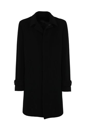 Button Trench Coat In Black Wool - Lardini - Modalova