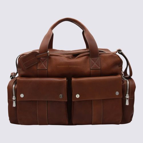 Brown Leather Leisure Bag - Brunello Cucinelli - Modalova