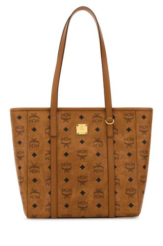 Printed Canvas Medium Toni Shopping Bag - MCM - Modalova