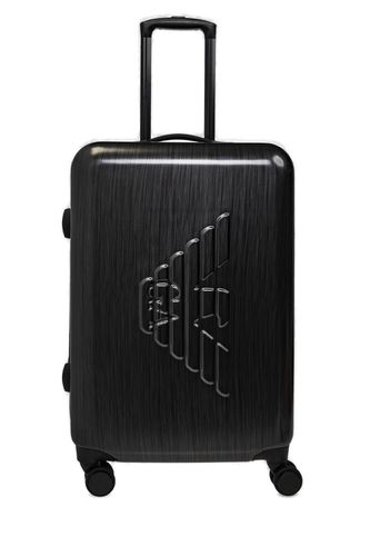 Logo Embossed Four Wheels Suitcase - Emporio Armani - Modalova