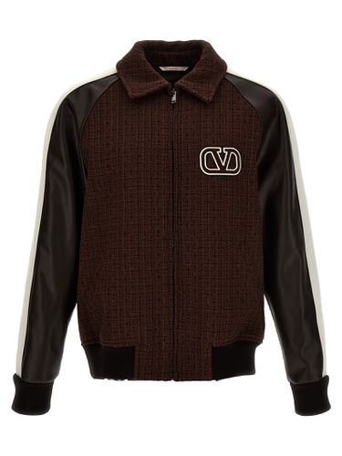 Valentino Bomber Jacket With Logo Embroidery - Valentino Garavani - Modalova