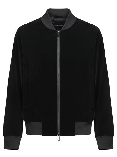 Emporio Armani Black Velvet Bomber - Emporio Armani - Modalova