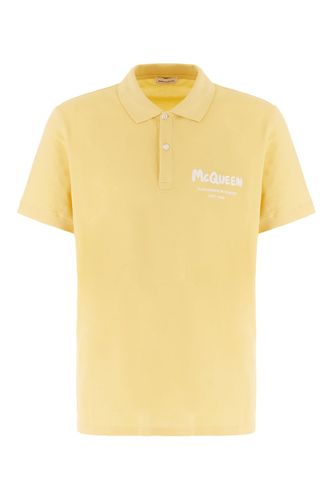 Pastel Yellow Piquet Polo Shirt - Alexander McQueen - Modalova