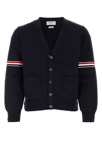 Midnight Blue Cotton Milano Stitch Cardigan - Thom Browne - Modalova