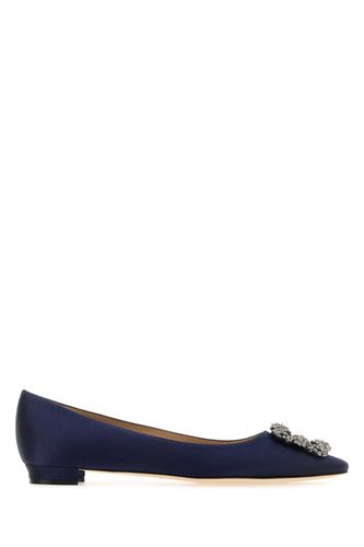 Blue Satin Hangisi Ballerinas - Manolo Blahnik - Modalova