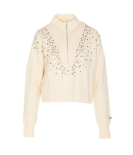 Bombay Embellished Half-zipped Jumper - Pinko - Modalova