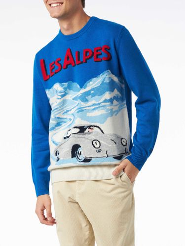 Man Crewneck Sweater With Les Alpes Jacquard Print - MC2 Saint Barth - Modalova