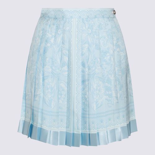Versace Light Blue Silk Skirt - Versace - Modalova