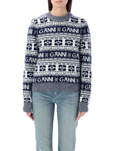 Ganni Allover Logo Sweater - Ganni - Modalova