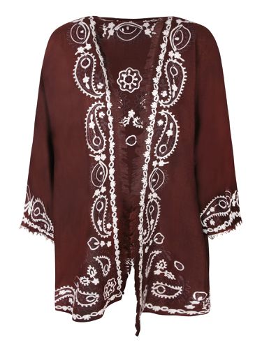 Cashmere Embroidered Cardigan - Parosh - Modalova