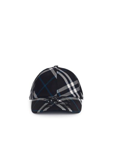 Check Dark Polyester Baseball Cap - Burberry - Modalova