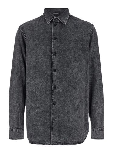 Shirt With Tonal Buttons In Denim Man - Emporio Armani - Modalova