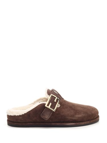 Fendi Brown Sheepskin Mule - Fendi - Modalova