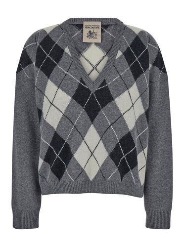 Pullover With Argyle Motif In Wool Blend Woman - SEMICOUTURE - Modalova