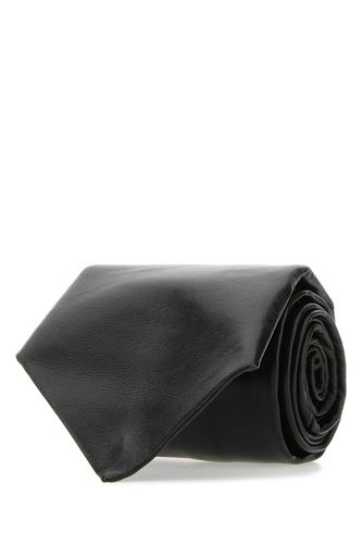Bottega Veneta Black Leather Tie - Bottega Veneta - Modalova