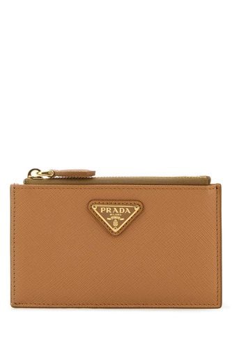 Prada Sand Leather Card Holder - Prada - Modalova