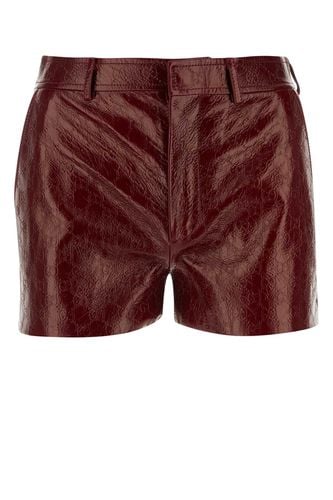 Gucci Tiziano Red Leather Shorts - Gucci - Modalova