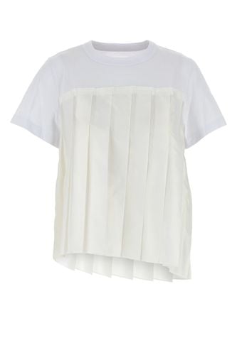 White Cotton And Polyester T-shirt - Sacai - Modalova