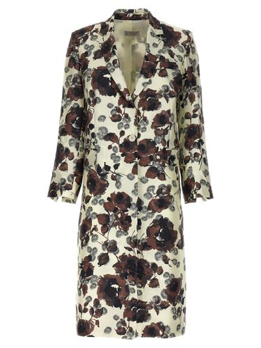 Floral Print Trench Coat - Alberto Biani - Modalova