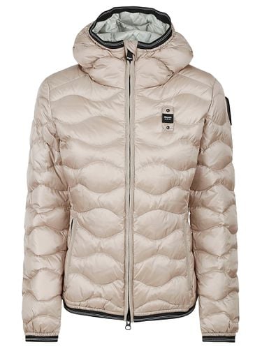 Logo Patch Quilted Zipped Jacket - Blauer - Modalova