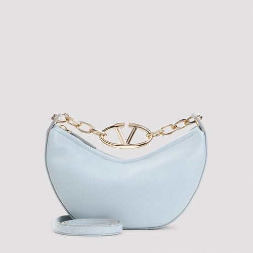 Light Blue Leather Mini Hobo Vlogo Moon Handbag - Valentino Garavani - Modalova