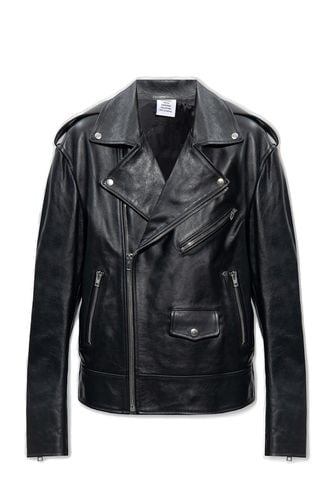 Zip-up Long-sleeved Leather Jacket - VETEMENTS - Modalova