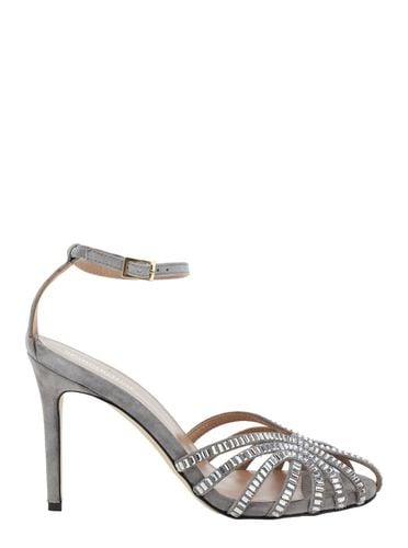 Silver Pumps With Crystal Embellishments In Leather Woman - SEMICOUTURE - Modalova