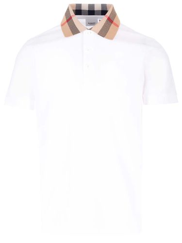 Burberry White Cotton Polo Shirt - Burberry - Modalova