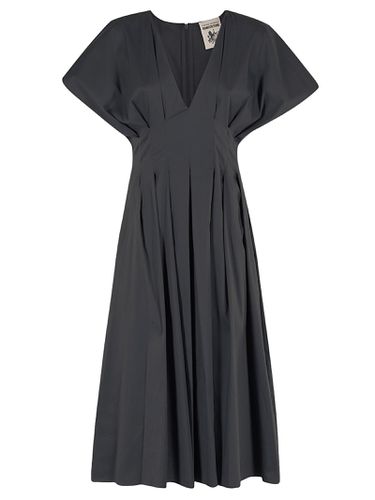 Black Cotton Poplin Dress - SEMICOUTURE - Modalova