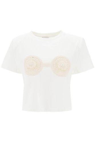 Cropped T-shirt With Crochet Insert - Magda Butrym - Modalova