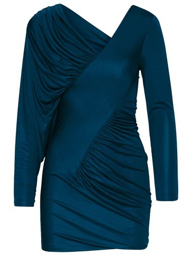 Oil Blue Viscose Dress - Saint Laurent - Modalova