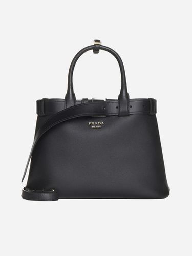 Buckle Leather Medium Tote Bag - Prada - Modalova