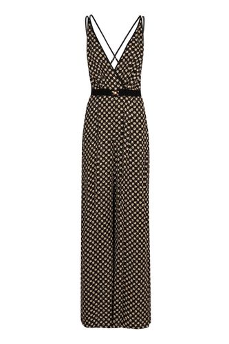 Georgette Diamond Printed Jumpsuit - Elisabetta Franchi - Modalova