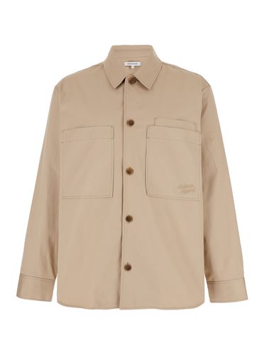Overshirt With Pockets In Cotton Man - Maison Kitsuné - Modalova