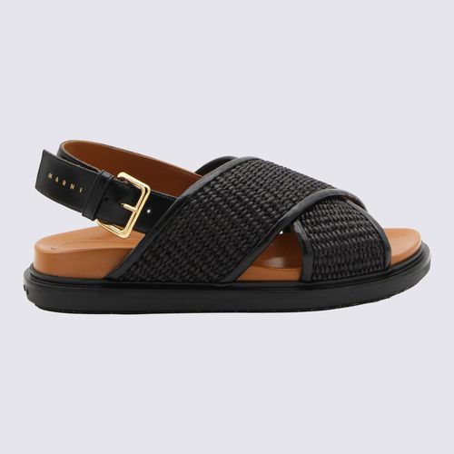 Marni Black Cotton Fussbeet Sandals - Marni - Modalova