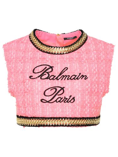 Balmain Pink Cotton Blend Short Top - Balmain - Modalova