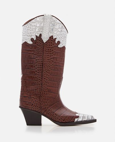 Mm Ricky Embossed Croco Cowboy Boots - Paris Texas - Modalova