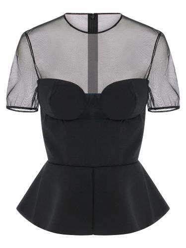 Tailored Bustier With Sheer Neckline Top - Nensi Dojaka - Modalova